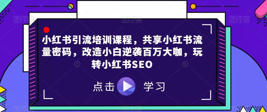 小红书引流培训内容，分享小红书的总流量登陆密码，更新改造新手逆转上百万大佬，轻松玩小红书的SEO-9527素材资源站