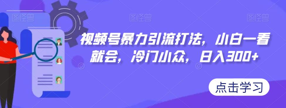 视频号暴力引流打法，小白一看就会，冷门小众，日入300+【揭秘】-9527素材资源站