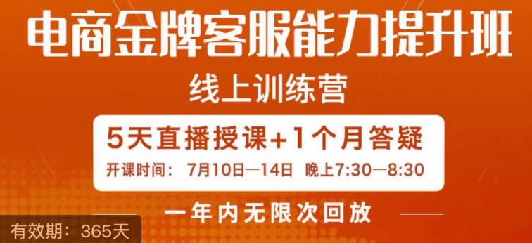 电商金牌客服能力提升班，提升网上客服水准便是你店面销售销售业绩的重要因素-9527素材资源站
