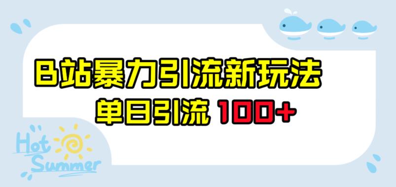 B站暴力行为引流方法新模式，单日引流方法100 【揭密】-9527素材资源站
