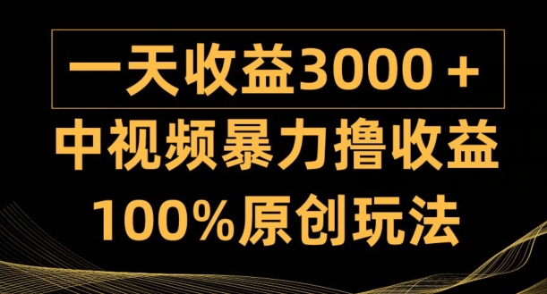 中视频暴力撸收益，日入3000+，100%原创玩法，小白轻松上手多种变现方式-9527素材资源站