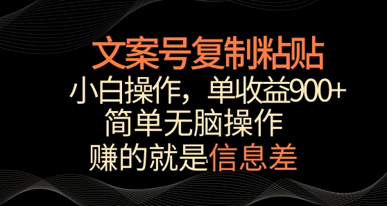 文案号掘金，简单复制粘贴，小白操作，单作品收益900+【揭秘】-9527素材资源站