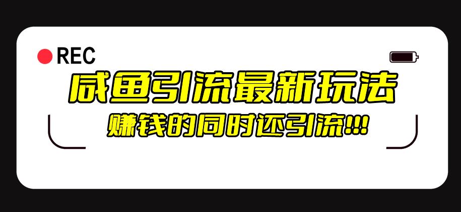闲鱼引流方式全新升级游戏的玩法，赚钱的此外，日推广方法100-9527素材资源站
