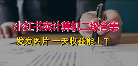 小红书的卖计算机二级合辑，发发图 一天收入能过千-9527素材资源站