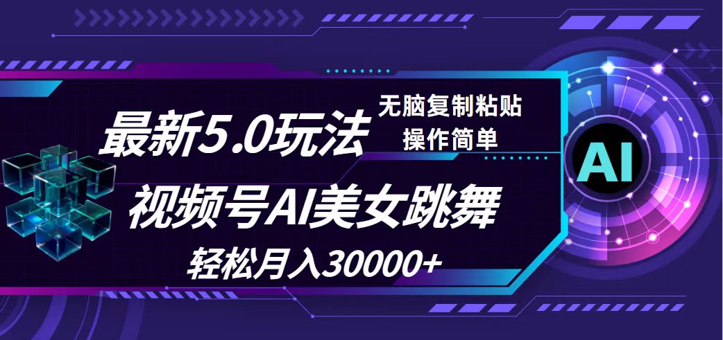 （12284期）视频号5.0最新玩法，AI美女跳舞，轻松月入30000+-9527素材资源站
