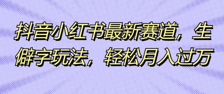 抖音小红书最新生态，不认识的字游戏玩法，轻轻松松月入了万-9527素材资源站