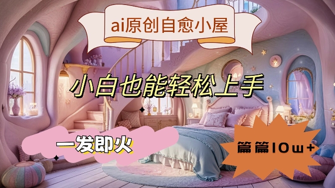 ai原创设计痊愈小房子，新手也可以快速上手，一发即火，每篇10w 【揭密】-9527素材资源站