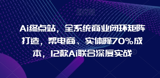 Ai终点站，全系统商业闭环矩阵打造，帮电商、实体降70%成本，12款Ai联合深度实战【0906更新】-9527素材资源站