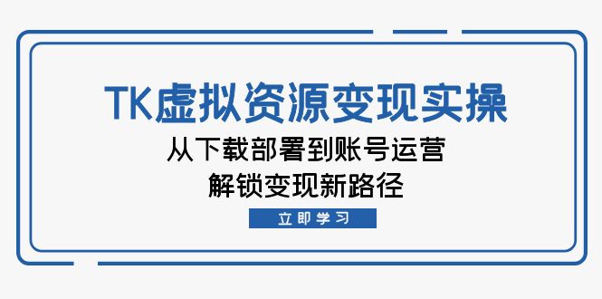 （12770期）TK虚拟资料变现实操：从下载部署到账号运营，解锁变现新路径-9527素材资源站