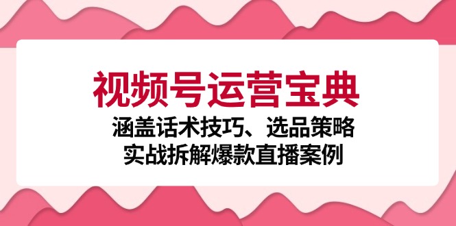 （12808期）视频号运营宝典：涵盖话术技巧、选品策略、实战拆解爆款直播案例-9527素材资源站