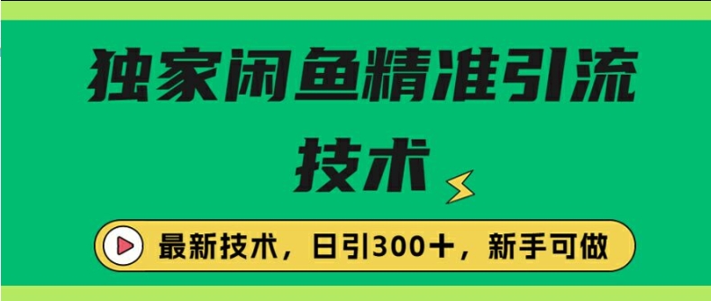 闭鱼精准引流，日引300+创业粉保姆级教程，新手可做-9527素材资源站