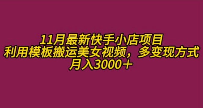 11月K总部族快手小店乐趣粉丝新项目，运用模版运送美女丝袜，多变现模式月收入3000-9527素材资源站