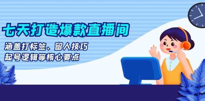（13382期）七天打造爆款直播间：涵盖打标签、留人技巧、起号逻辑等核心要点-9527素材资源站