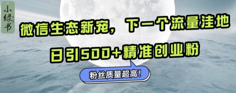 微信生态圈新欢小绿书：下一个流量洼地，日引500 精确自主创业粉，粉丝们品质极高-9527素材资源站