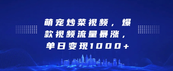 萌宝炒菜视频，爆款短视频总流量疯涨，单日转现1k-9527素材资源站