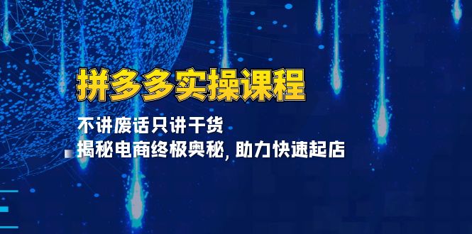 （13577期）拼多多实操课程：不讲废话只讲干货, 揭秘电商终极奥秘,助力快速起店-9527素材资源站
