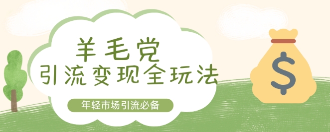 羊毛党引流变现全玩法，年轻市场引流必备-9527素材资源站