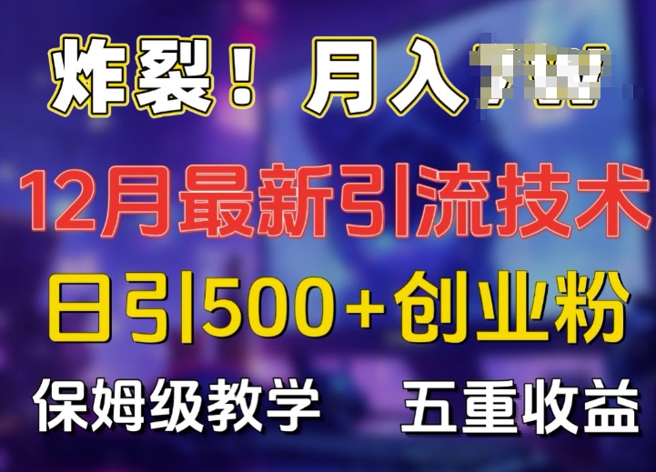 炸裂!揭秘12月最新日引流500+精准创业粉，多重收益保姆级教学-9527素材资源站