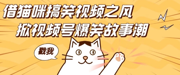 借猫咪搞笑视频之风，掀视频号爆笑故事潮，轻松日入四位数，无门槛快速入门!-9527素材资源站
