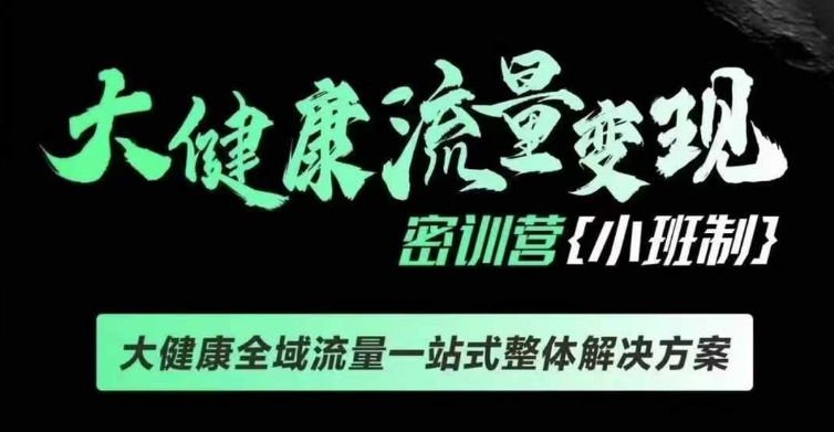 千万级大健康变现课线下课，大健康全域流量一站式整体解决方案-9527素材资源站
