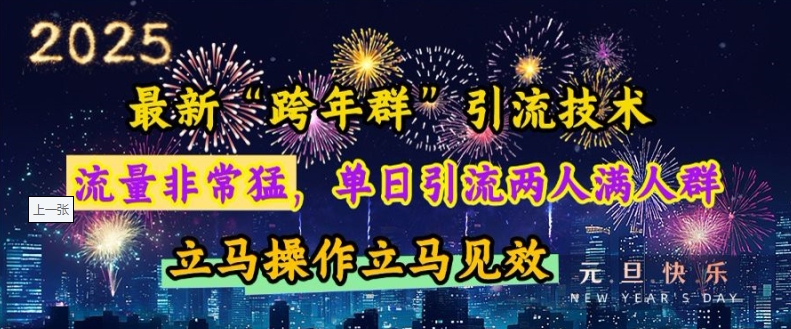 最新“跨年群”引流，流量非常猛，单日引流两人满人群，立马操作立马见效【揭秘】-9527素材资源站