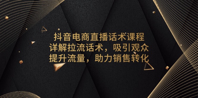 （13846期）抖音电商直播话术课程，详解拉流话术，吸引观众，提升流量，助力销售转化-9527素材资源站