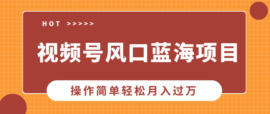 视频号风口蓝海项目，中老年人的流量密码，操作简单轻松月入过W-9527素材资源站