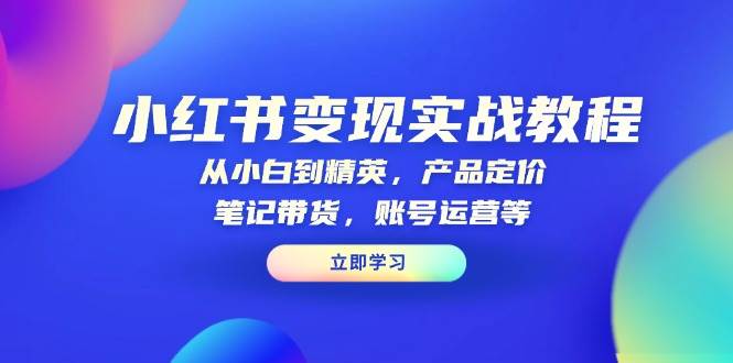 小红书变现实战教程：从小白到精英，产品定价，笔记带货，账号运营等-9527素材资源站
