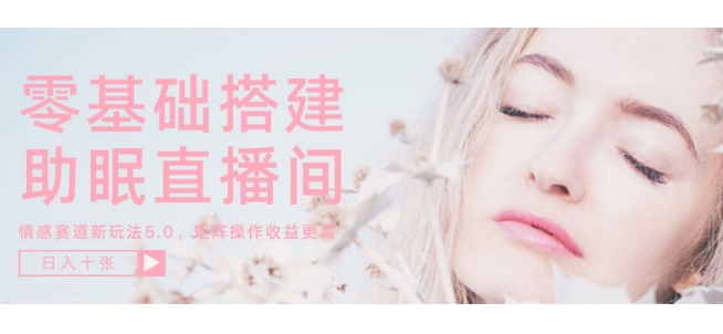 零基础手把手教你搭建助眠直播间，月入过W，可矩阵操作放大收益-9527素材资源站