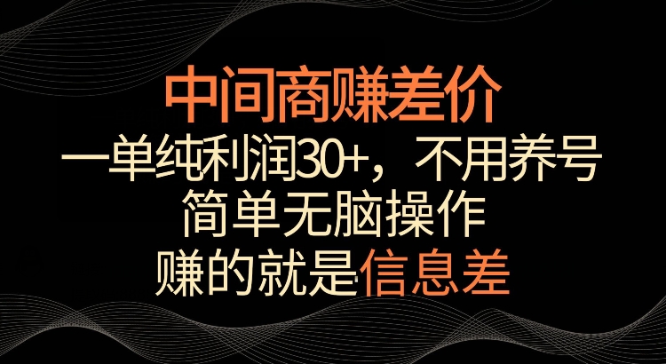 利用信息查赚差价，每单都有高利润，简单无脑操作，轻松日入多张-9527素材资源站
