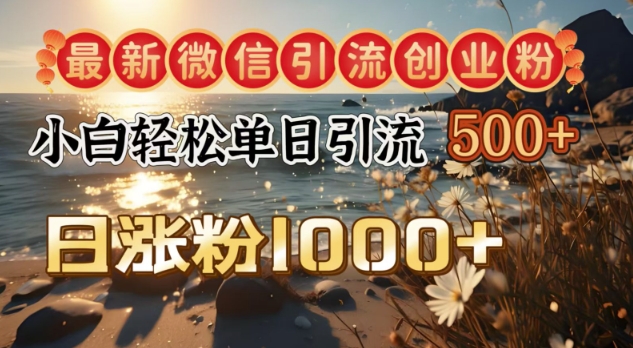 全新微信加粉自主创业粉，小白单日轻轻松松引流方法500 ，日增粉1000-9527素材资源站